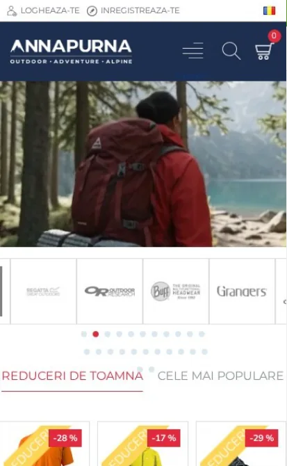 Magazinul annapurna.ro pe telefon