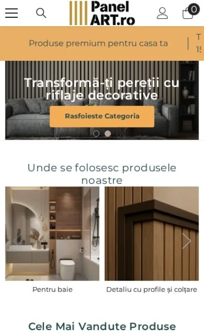 Magazinul panelart.ro pe telefon