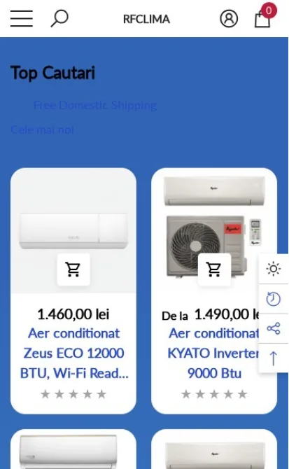 Magazinul rfclima.ro pe telefon