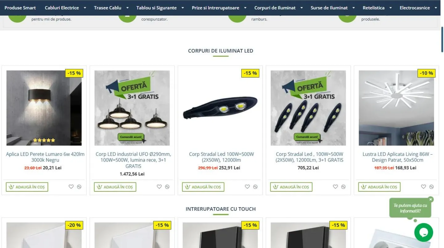 Produse pe homepage-ul Instalmen