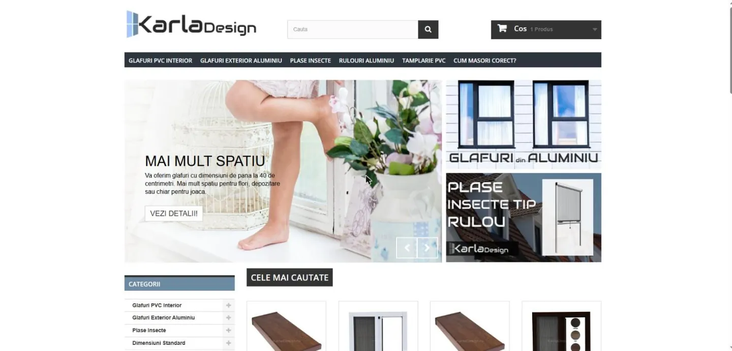 Înainte: Karla Design, primul ecran
