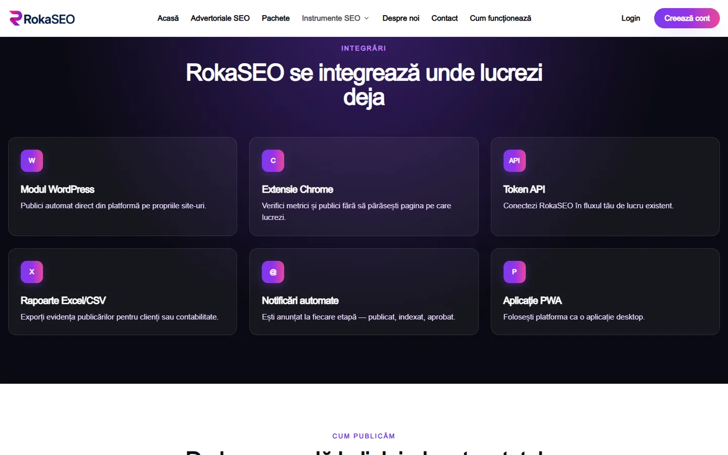 Integrările RokaSEO: modul WordPress, extensie Chrome, token API, rapoarte Excel/CSV, notificări, aplicație PWA