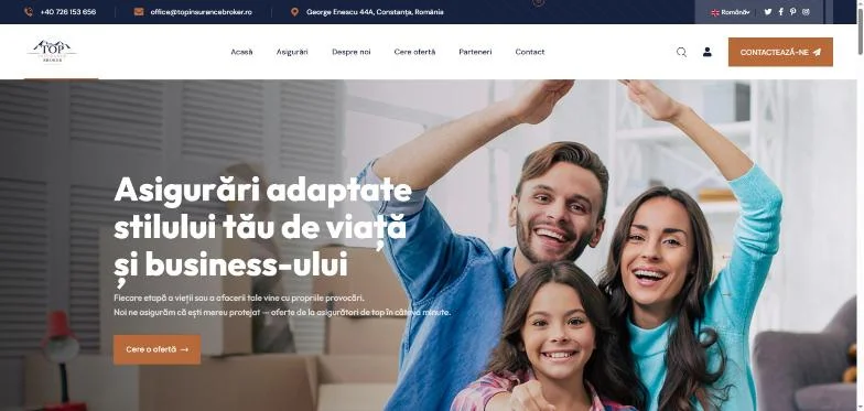Noul homepage Top Insurance Broker