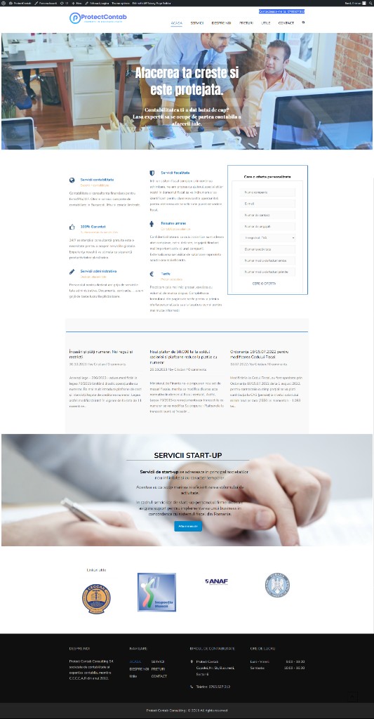 Homepage Protect Contab înainte de redesign